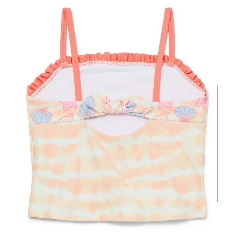 Hello Kitty Toddler Girls 2-Piece Tankini Swimsuit Tie Dye Peach 12 Months NWT
